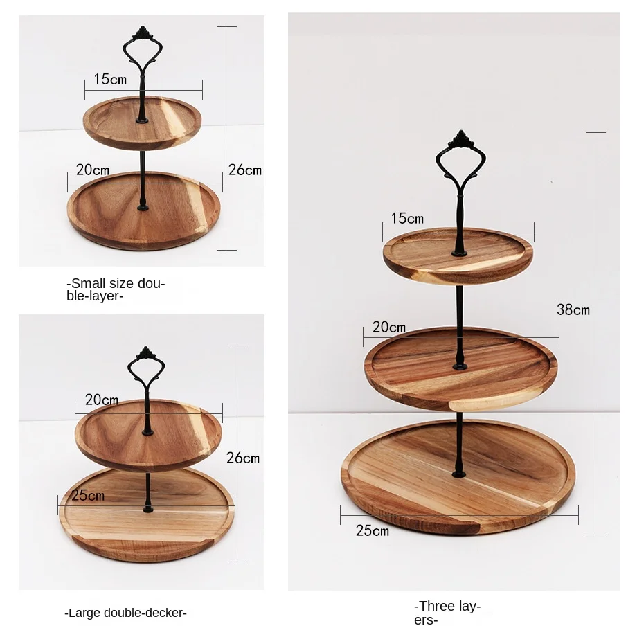 Solid Wood Dessert Table Decoration Cake Stand Display Stand Fruit Plate Dessert Plate Tray Multi-layer Fruit Plate