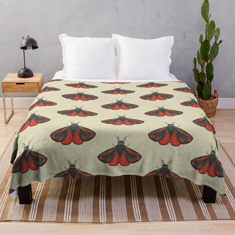 Cinnabar Moth Throw Blanket Furrys Polar For Sofa Thin Plaid on the sofa Blankets