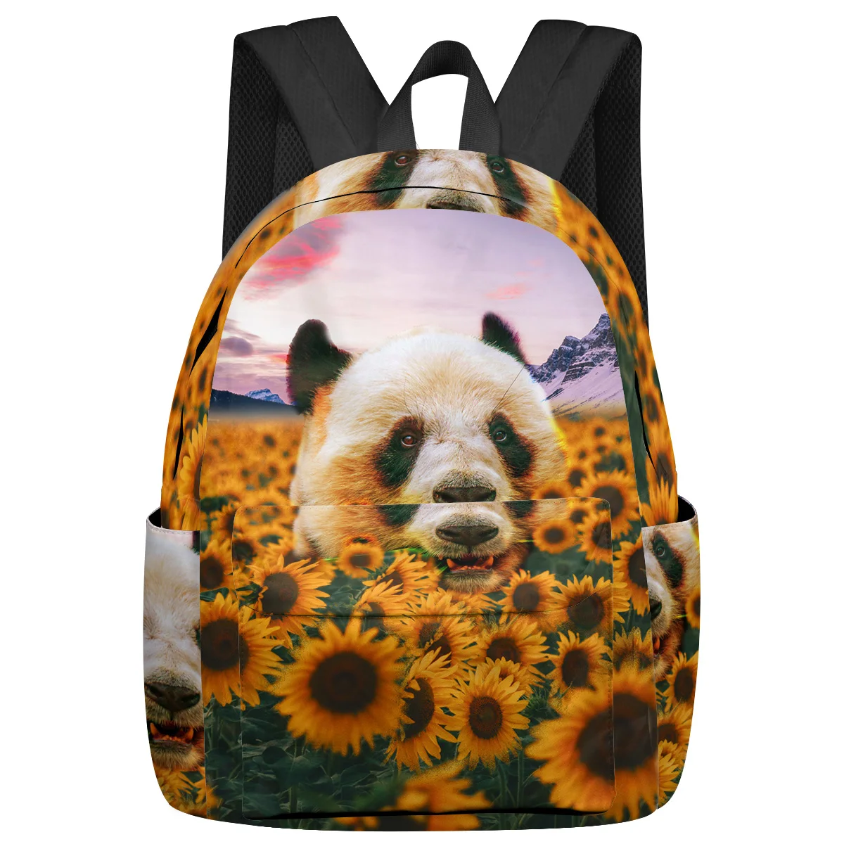 Sunflower Panda Women Man Backpacks Waterproof Multi-Pocket School Backpack For Student Boys Girls Laptop Book Pack Mochilas