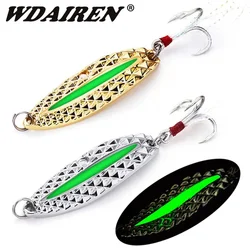 Señuelo metálico giratorio para pesca de trucha, cebo duro de 7g, 10g, 15g, con ruido luminoso, cebo Artificial de lentejuelas pequeñas, 1 unidad