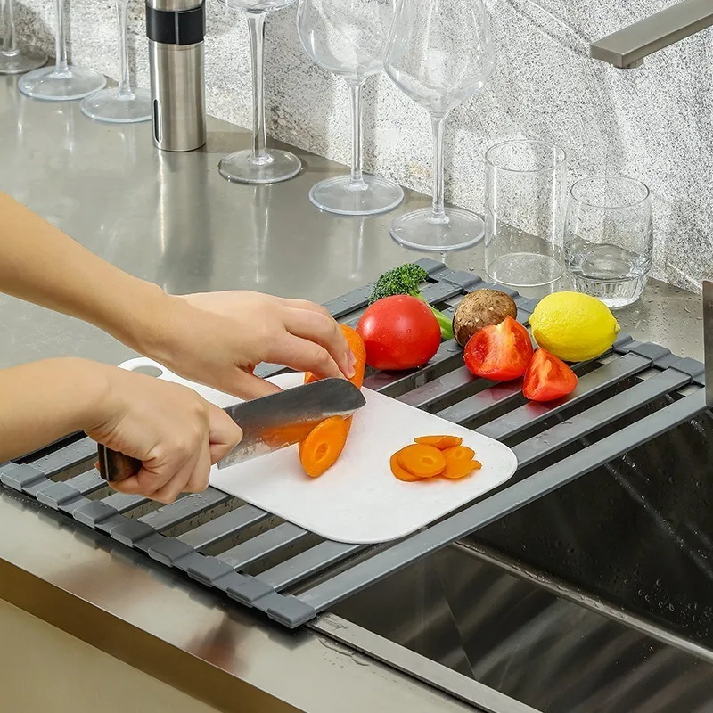 Foldable Silicone Drainage Kitchen Sink Rack