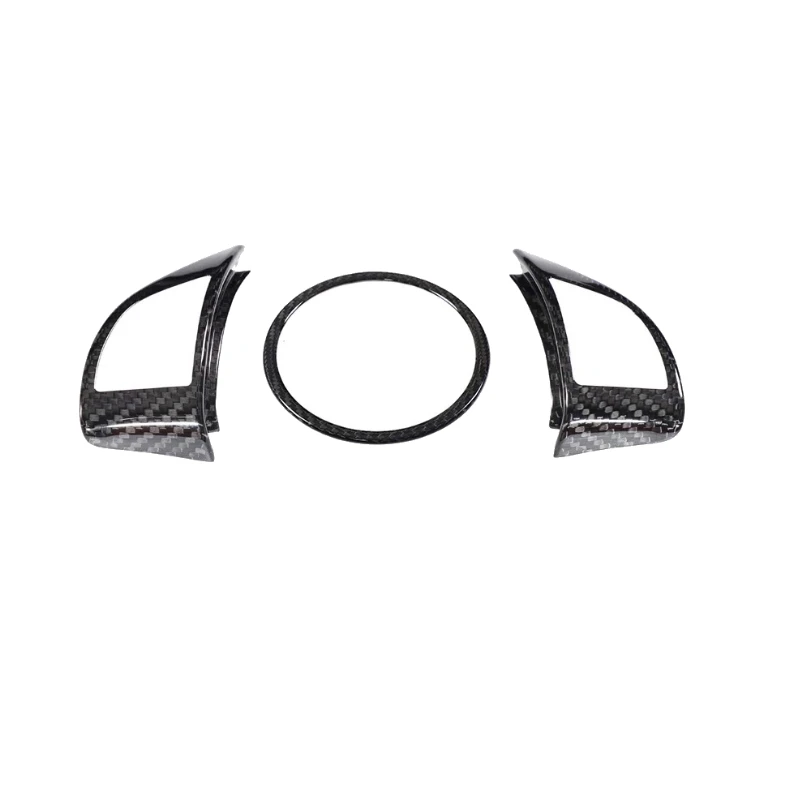 

For Abarth 2008-2023 Real Carbon Fiber Steering Wheel Decoration Kit Steering Wheel Decoration Cover Interior Auto Accessories