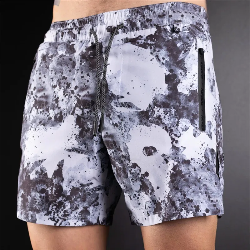 Men\'s Sport Shorts Summer New Loose Men\'s Casual Beach Sports Shorts Printed Double-layer Sport pants Plus Size Branded Shorts