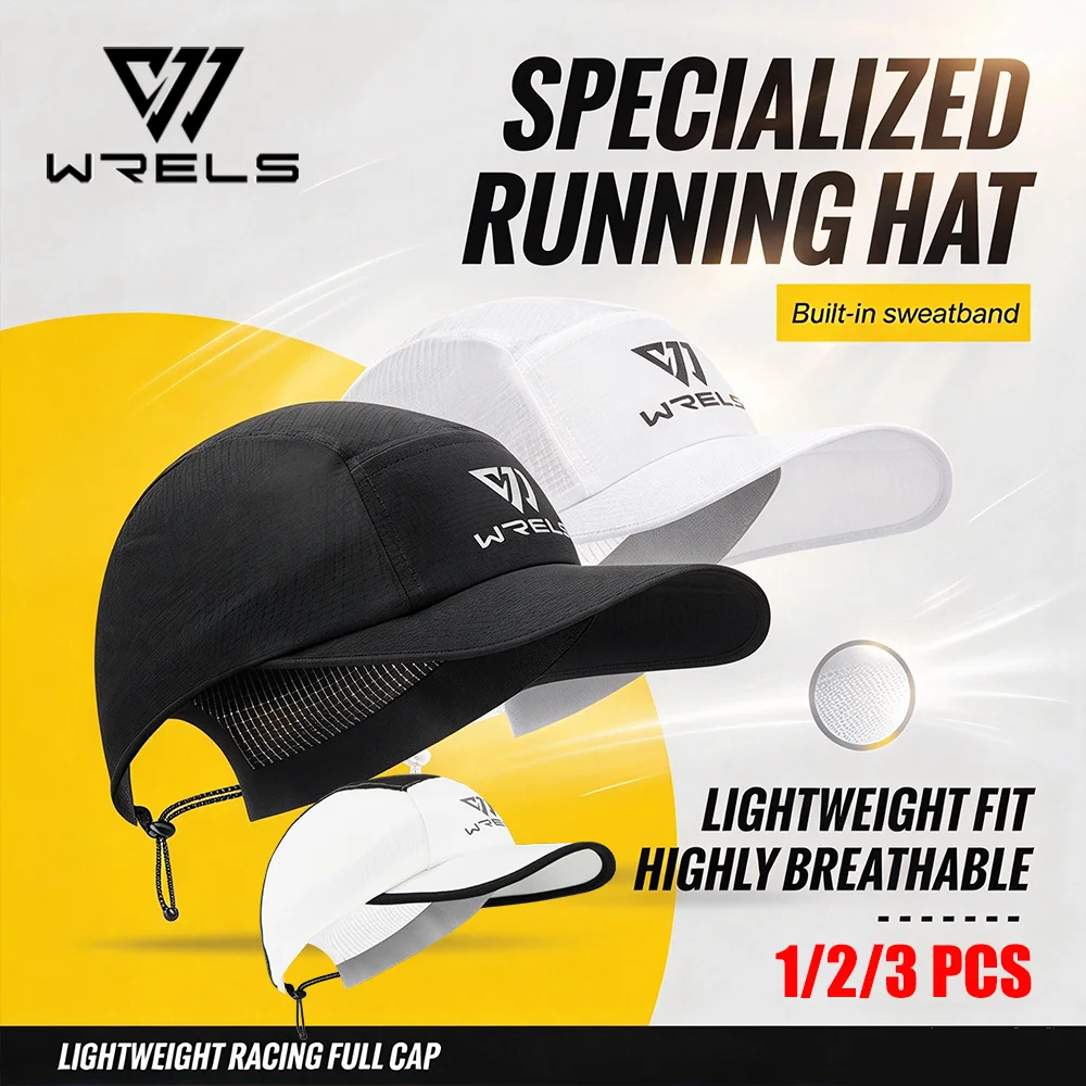 WRELS Tennis Cap Quick Drying Breathable Baseball Hat UV Protection Sunscreen Headwear Adjustable Collapsible Running Golf Hats