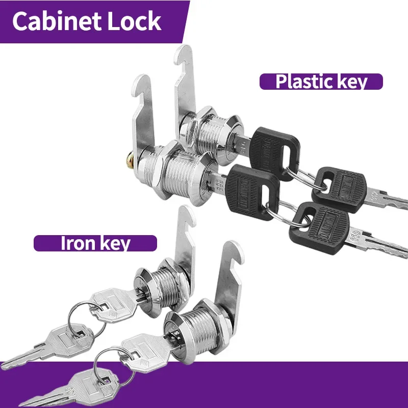 5 SETS File Cabinet Lock Iron Sheet Locker Cylinder Employee Cabinet Storage Cabinet Mailbox Universal Tongue Lock With 2 Keys