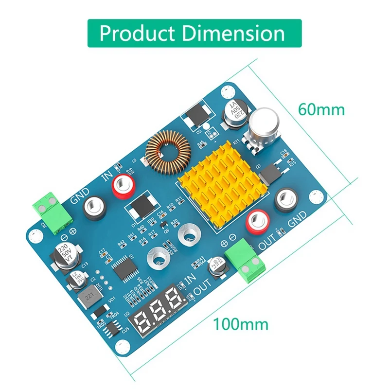New Buck Converter, DC 5-32V To 5-45V 3A Adjustable Step Down Module With Voltage Display And Touching Sensor Switch Replacement