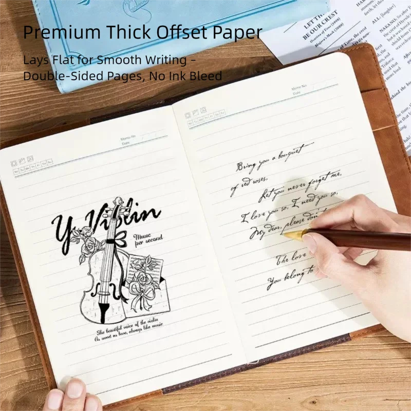 Vintage Password Book A5 Travel Diary with Lock, PU Leather Journal for Women Girls Students Secret Writing Gift Notebook