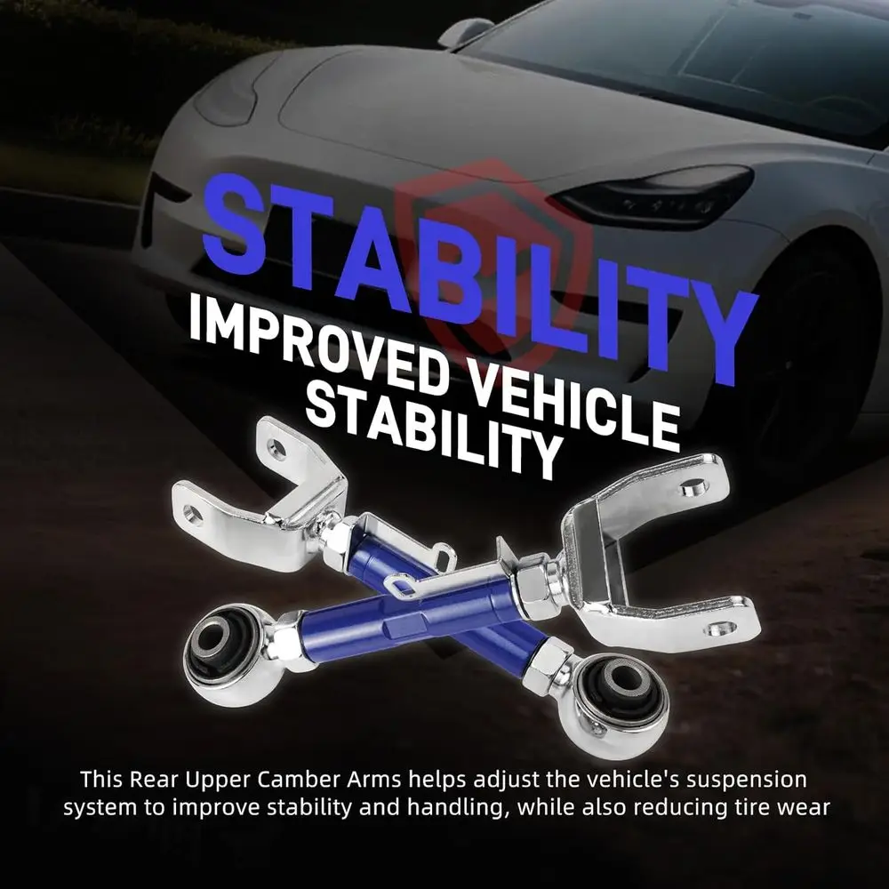 Bevinsee Rear Upper Camber Arms Kit Compatible with Tesla Model 3 Model Y 2017-2023