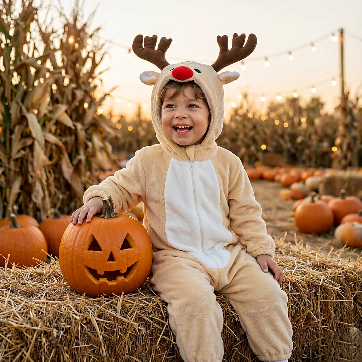 ベビー用ロンパース、男の子用、冬物、クリスマス鹿のコスチューム、幼児用、フランネル素材、コスプレ、つなぎ、赤ちゃん用、女の子・男の子用、0～5歳。