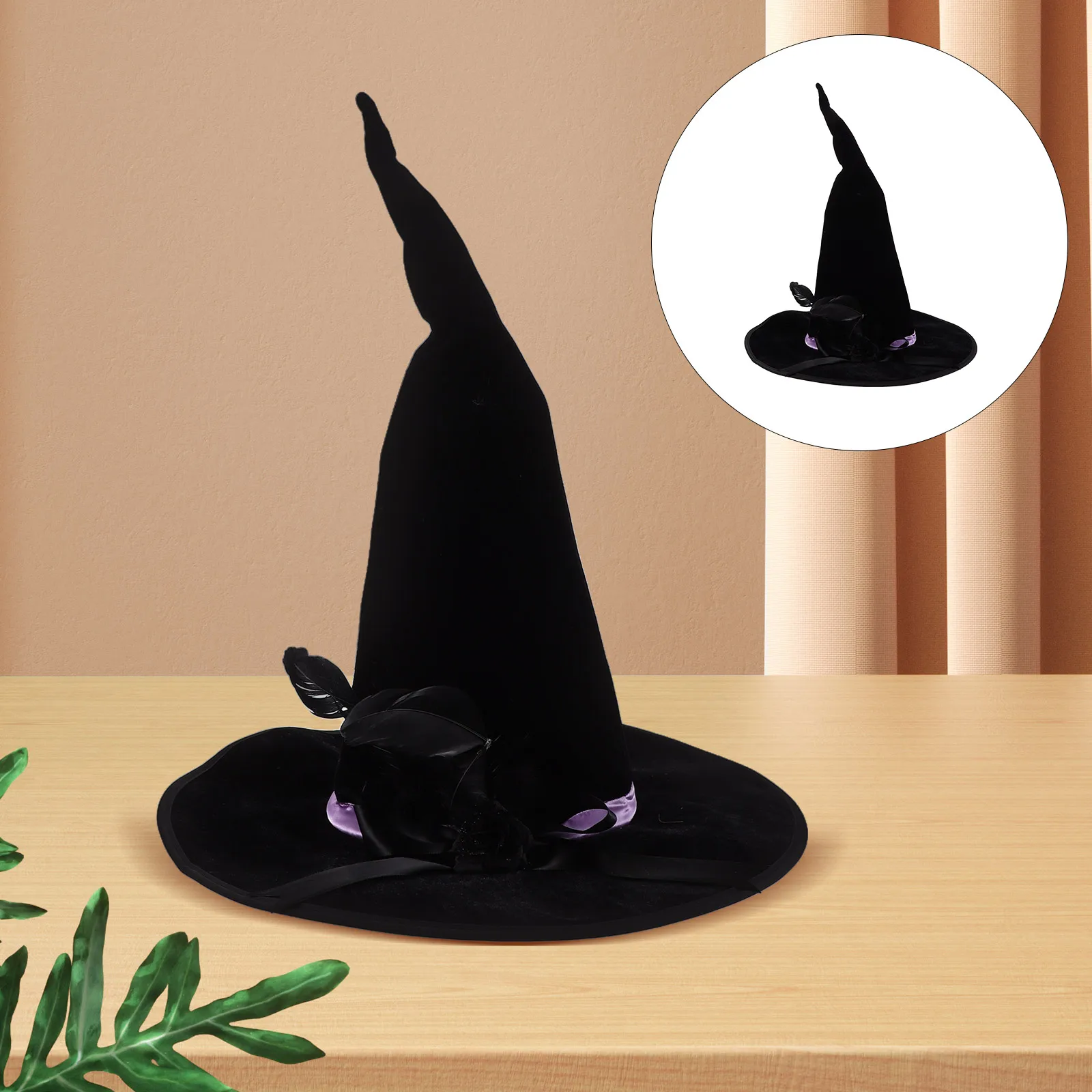 

Hat Costume Bendable Point Black Polyester Men and Women