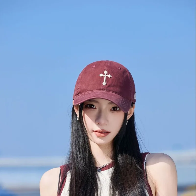 

Cross Baseball Cap Korean Version New Embroidery Outdoor Sports Leisure Fashion Trend Sunscreen Cap Men and Women Versatile Cap