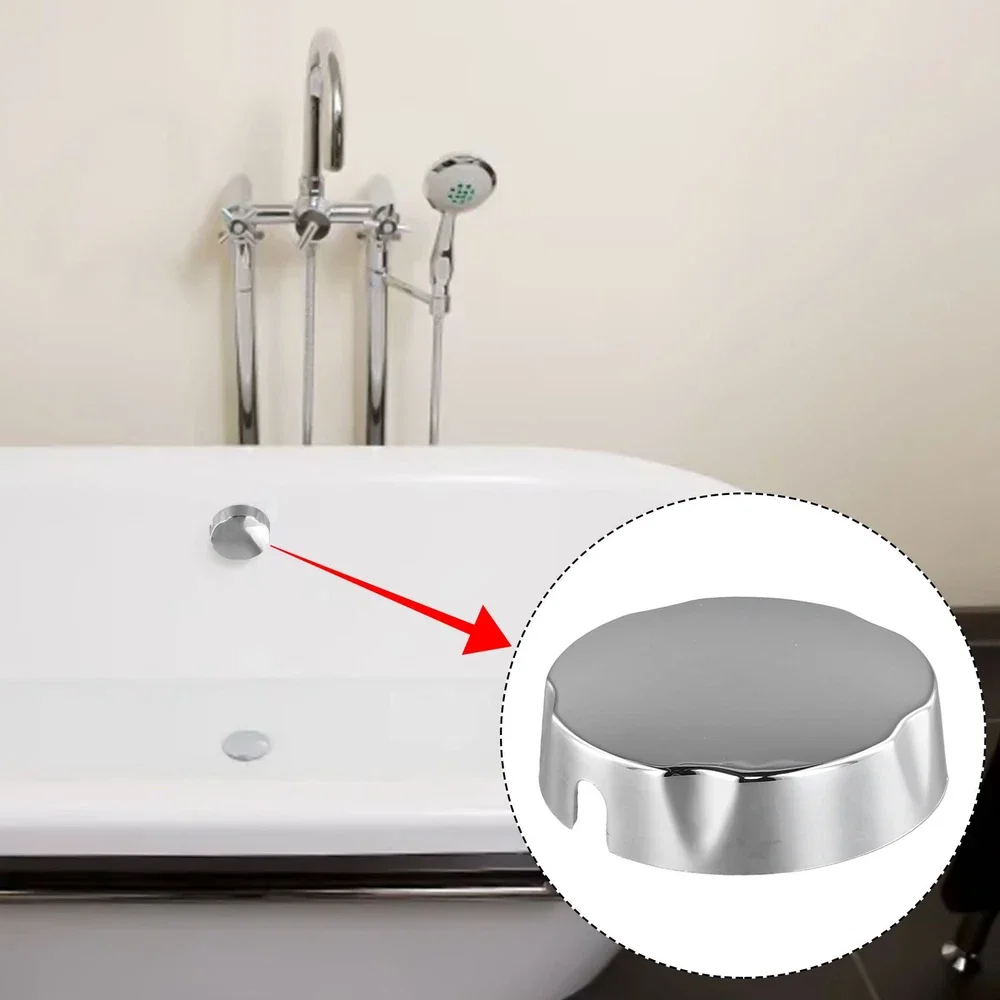 1/2pcs Plastic Bathtub Rotating Knob Easy Installation Chrome Finish Diameter 75mm