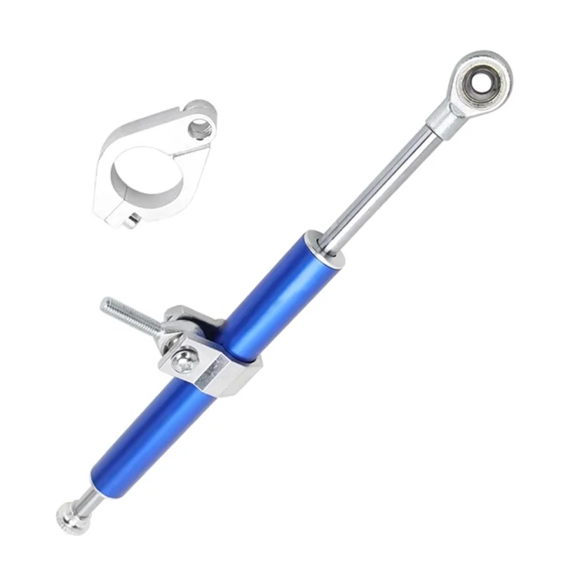 A03Z-Universal Motorcycle Steering Damper Stabilizer 330MM-Direction Safety Control Shock Absorber Blue