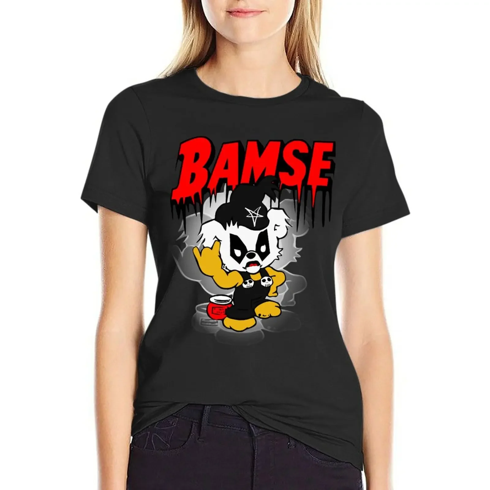 

Black Metal Bamse T-Shirt sweat anime clothes anime Woman clothes