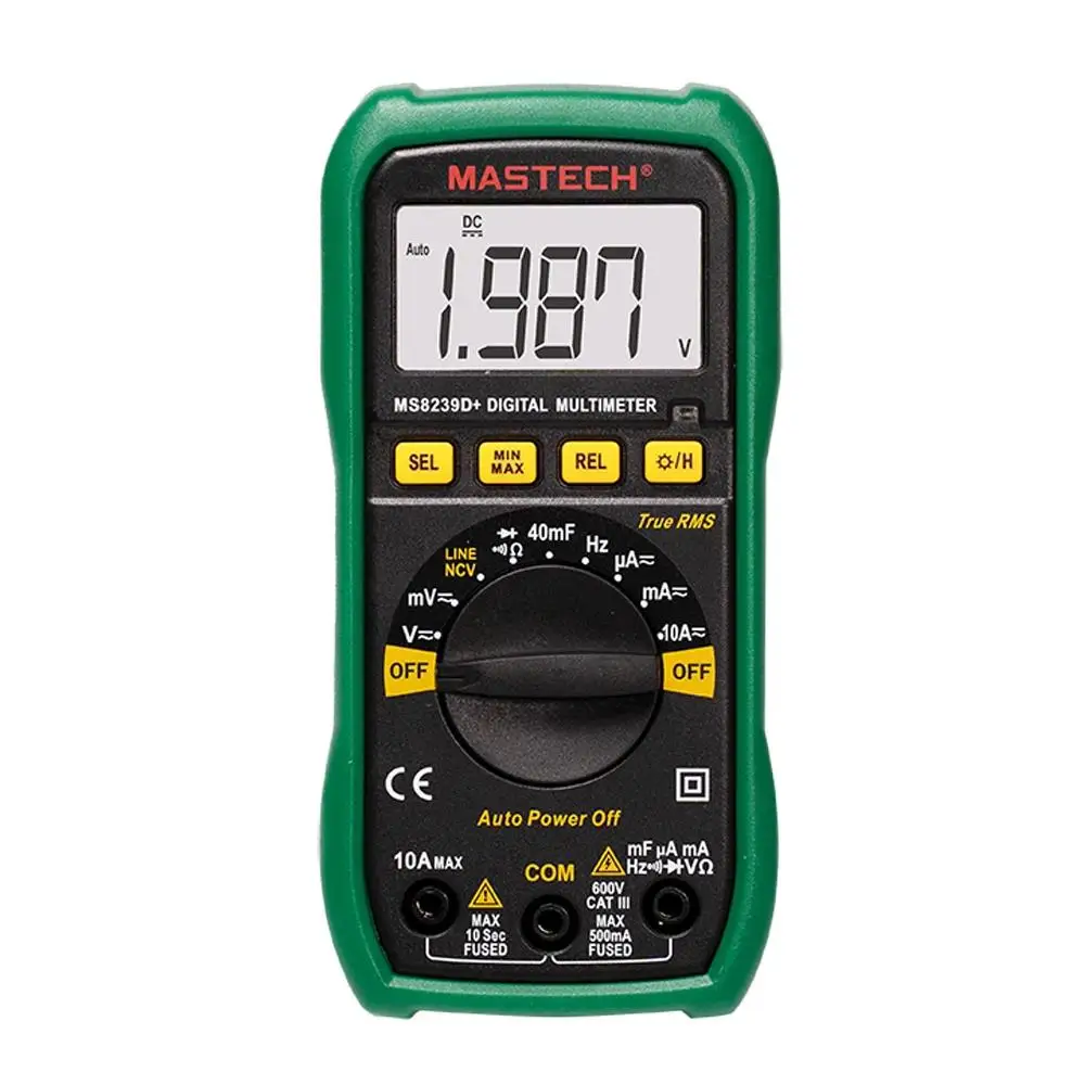 MASTECH MS8239D+ Digital Multimeter High precision True RMS Auto Range Ammeter Voltmeter Smart Capacitor NCV Ohm Hz Live Tester