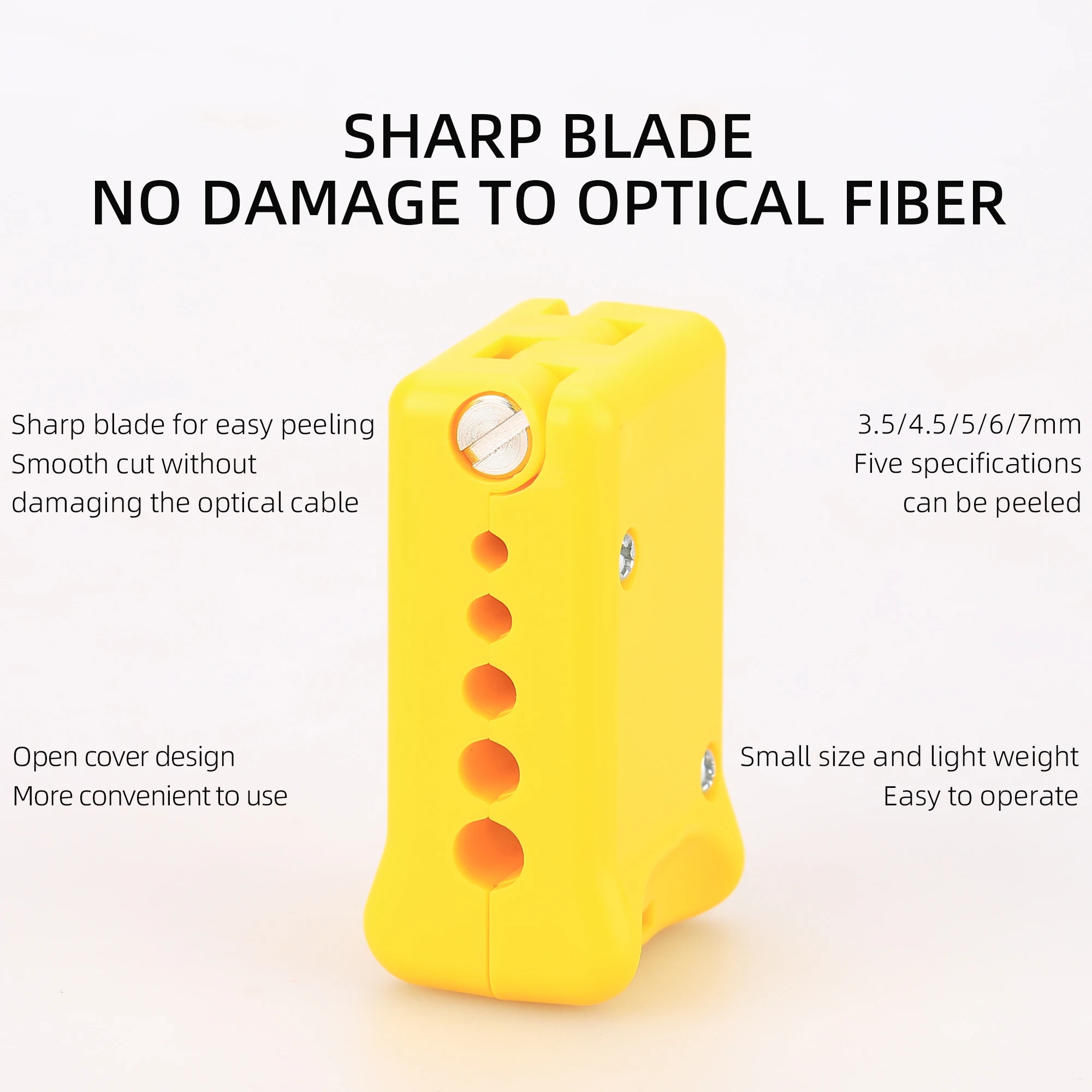 FTTH Fiber Optic Cable Sheath Slitting And Stripping Pliers Longitudinal Center Tube Stripping Tool Within The Range Of 3.5-7mm
