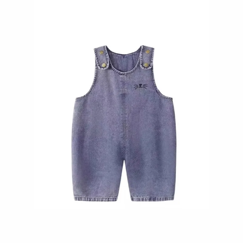 Spring Autumn Children Clothing Pants Suspender Denim Shorts Baby Suspender Denim Jumpsuit Boys Girls Kids Fashion Cartoon Pants view 3