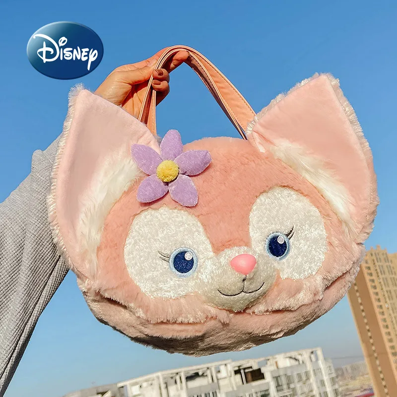 Disney 2022 New Girl Plush Handbag Cartoon Cute Girl Plush Messenger Bag Large Capacity Fashion Multifunctional Storage Bag