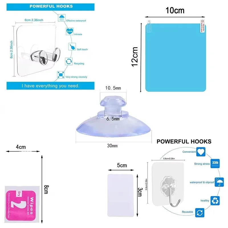 Acrylic Anti Fog Mirror for Shower Makeup Square Mirror Bathroom Sticking Shaving Mirror Travel Cosmetic Mirrors Accessories Set