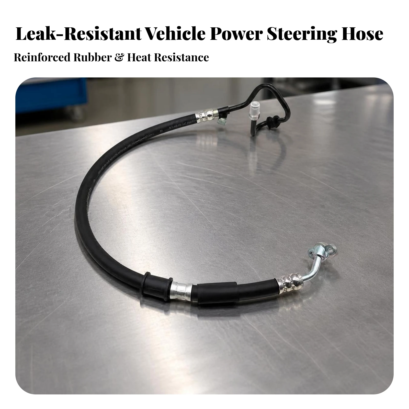 Power Steering Pressure Hose Easy to Install Power Steering Hose Assembly Automotive Part High-Strength Secure for Car Mechanics