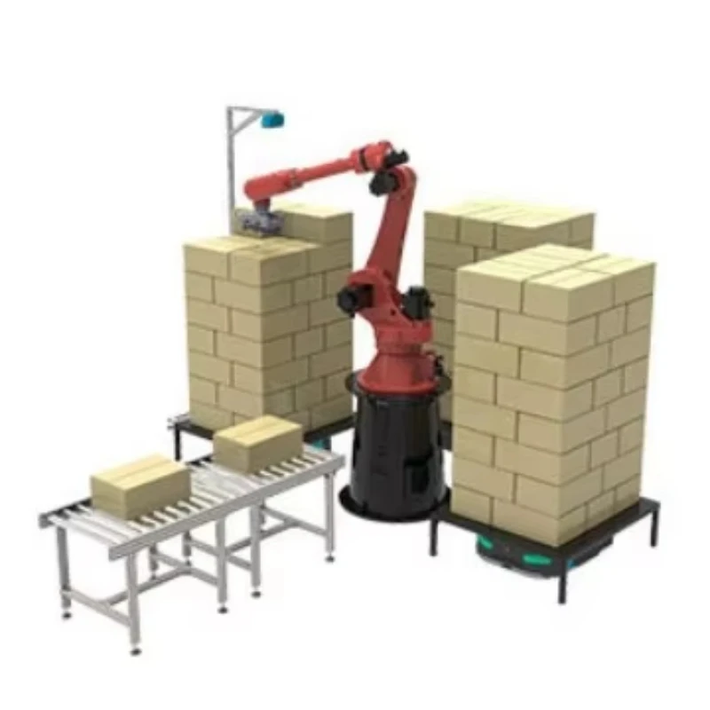 

Automatic unpacking and palletizing robot arm with PLC core component processing solution