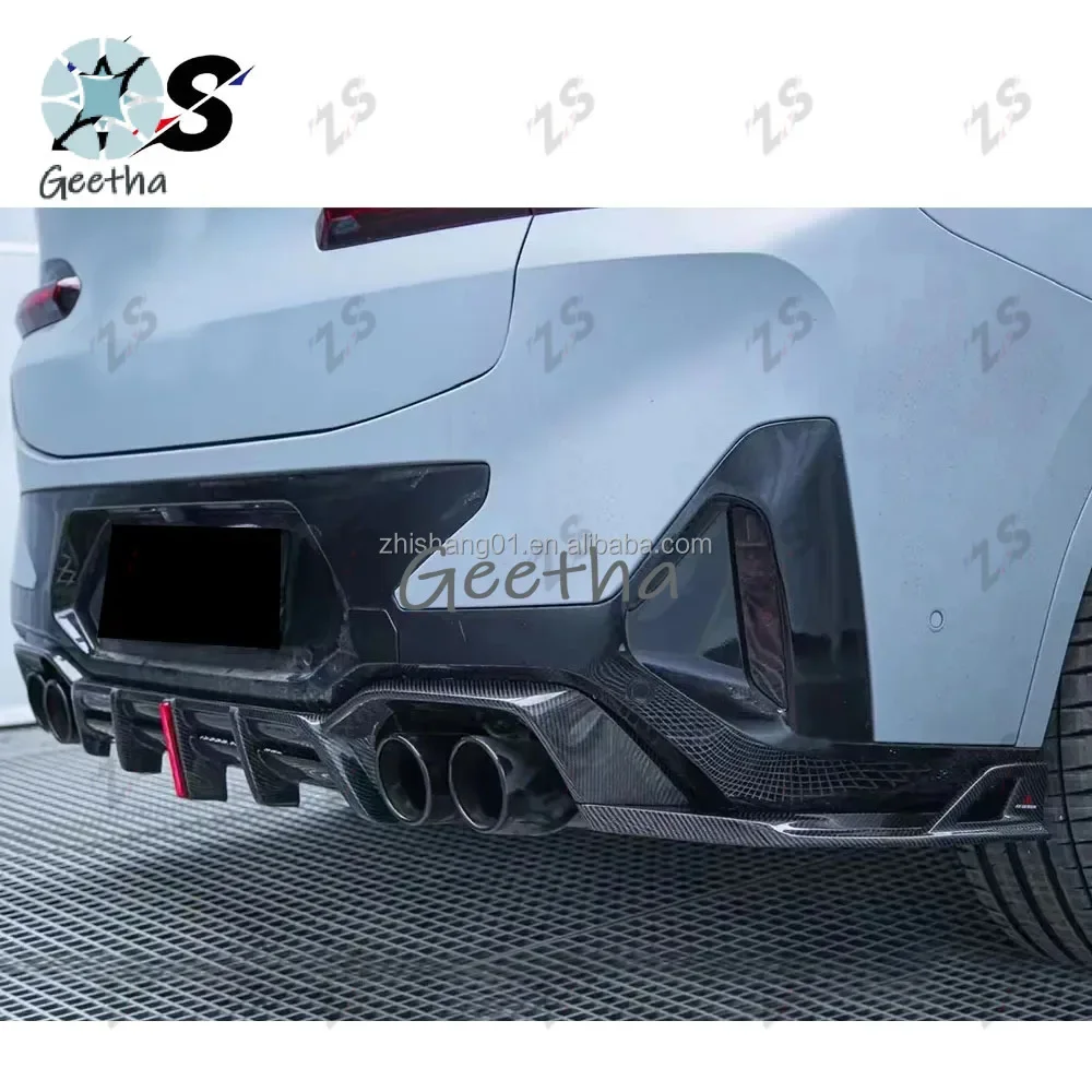 

For ZS For BMW X3M X4M F97 F98 Modification And Upgrade AE Style Carbon Rear Diffuser With Light Rear Lip Body Kit