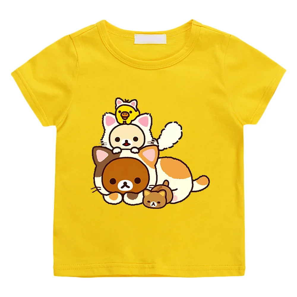 

Cute Cartoon Kwai Printed Children T-shirt Fun Rilakkuma Printing Boys Tee-shirt Soft Comfortable Girls High Quality Tshirt Kids