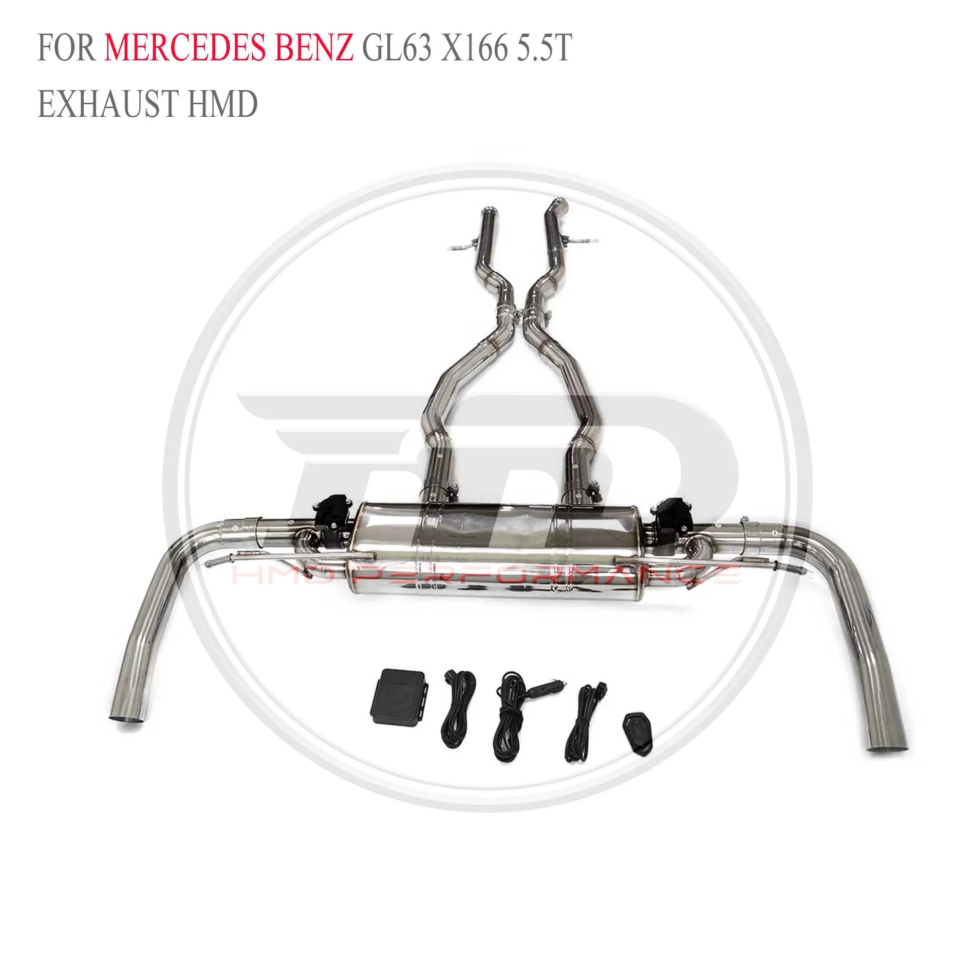 

HMD exhaust system For Mercedes benz GL63 X166 5.5T exhaust catback valve exhaust Customizable logo tips