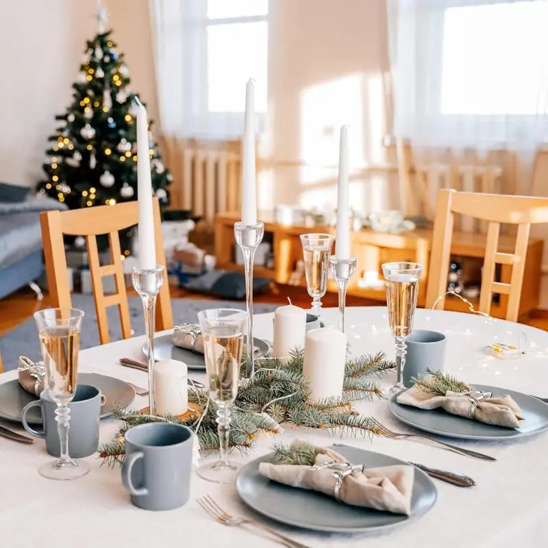 Anel de guardanapo de cervos de Natal dourado e prateado para festa de Natal, decoração de mesa, decoração de casa, novo, 12-2 peças