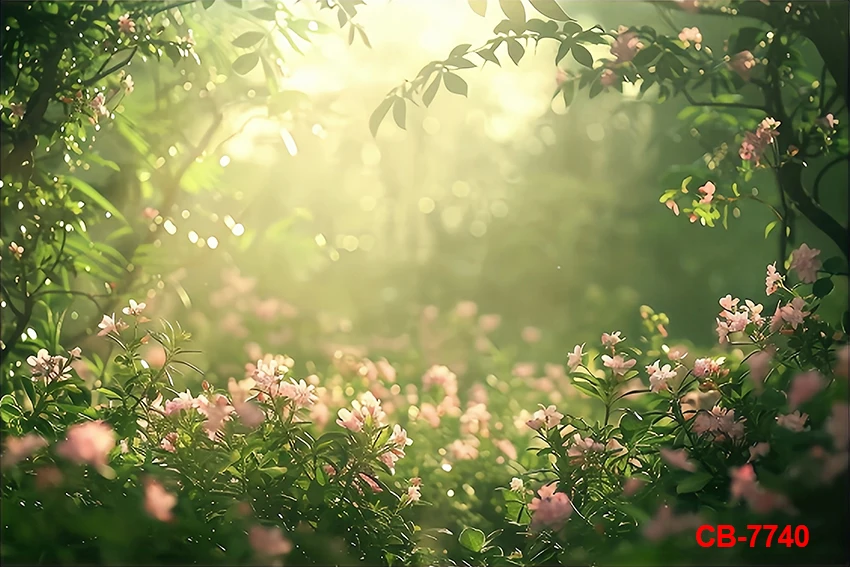 الربيع حديقة الأزهار منزل التصوير خلفية الطفل حفلة عيد ميلاد كعكة سحق صورة مخصص تزيين خلفية استوديو الصور