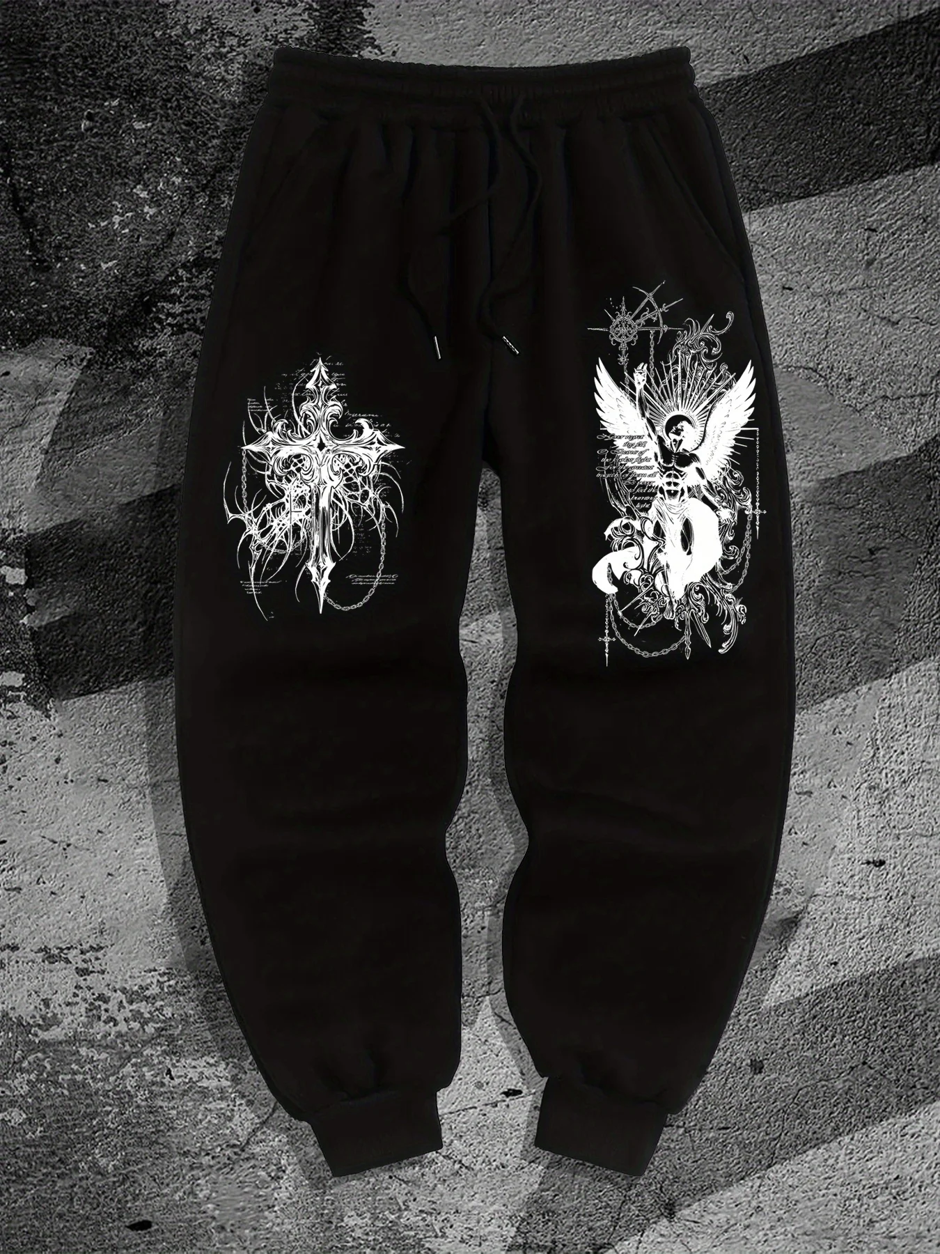 

Готические мужские повседневные спортивные брюки с принтом ангела, осенние новые стильные уличные брюки, уличная мужская одежда