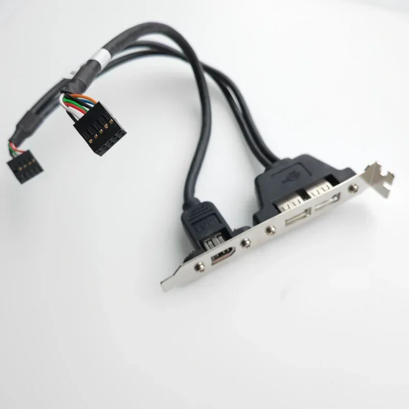 

9Pin 2-Port USB 2.0 IEEE 1394 Computer Motherboard Host Case Chassis Rear Panel Cable Full Size Profile Bracket