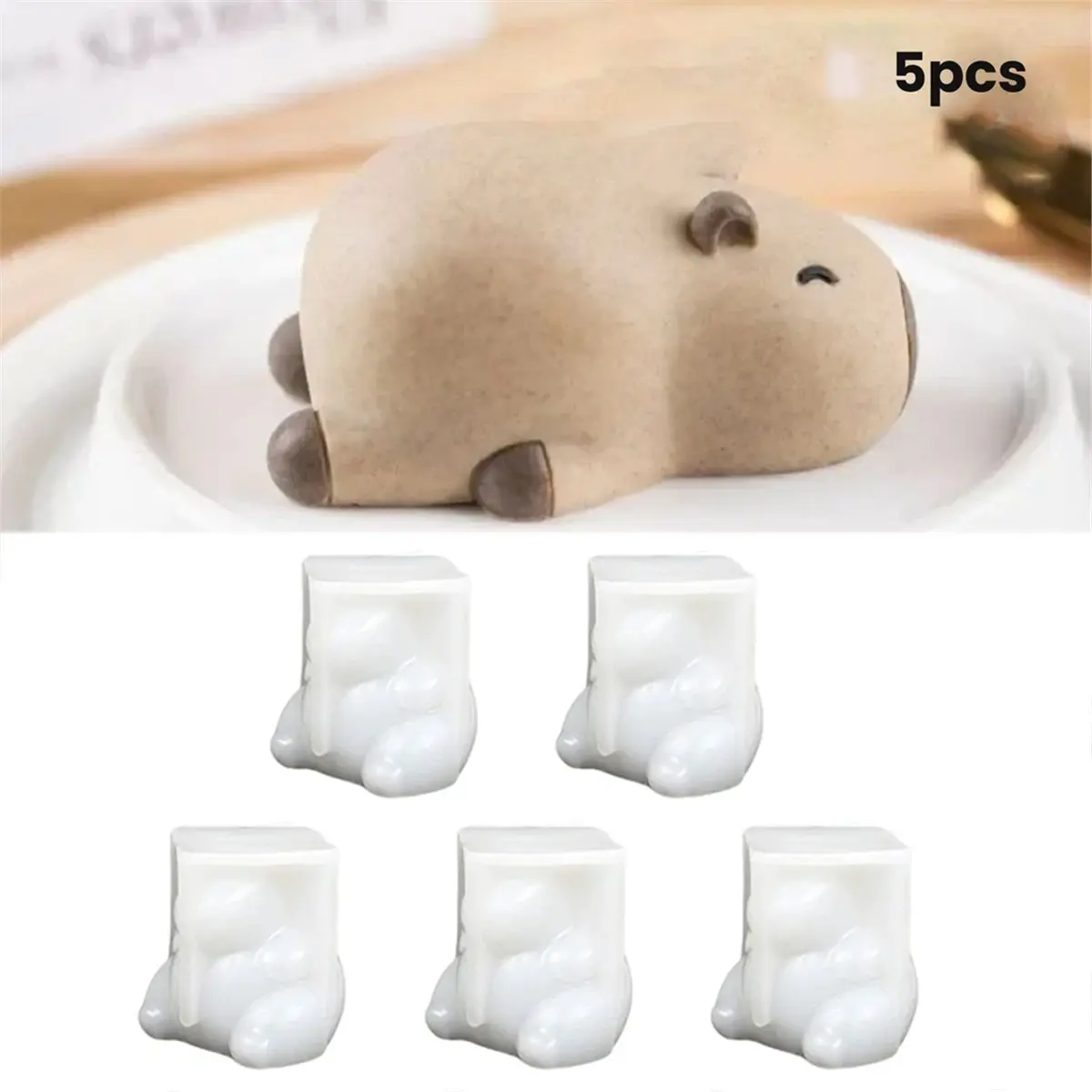 3D Silicone Dessert Molds Cute Design Food Grade Jelly Pudding Makers for DIY Home Baking Sweet Treats 5pc