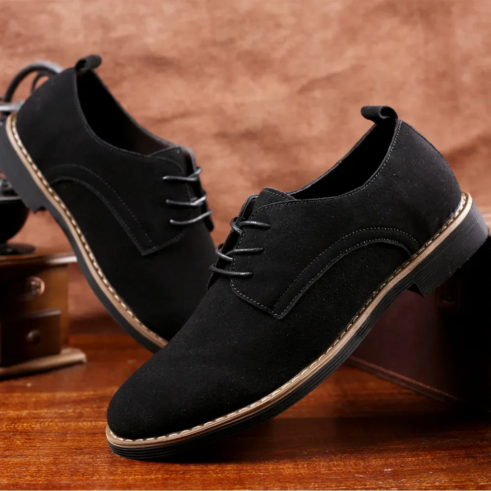 Chaussure Homme Suede Leather Men Shoes Oxford Casual Classic Sneakers Comfortable Footwear Dress Large Size Flats