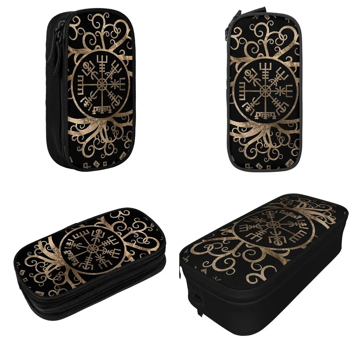 Vegvisir árvore da vida yggdrasil runas viking lápis casos valhalla lápis bolsa caneta caixa grande saco de armazenamento papelaria escritório