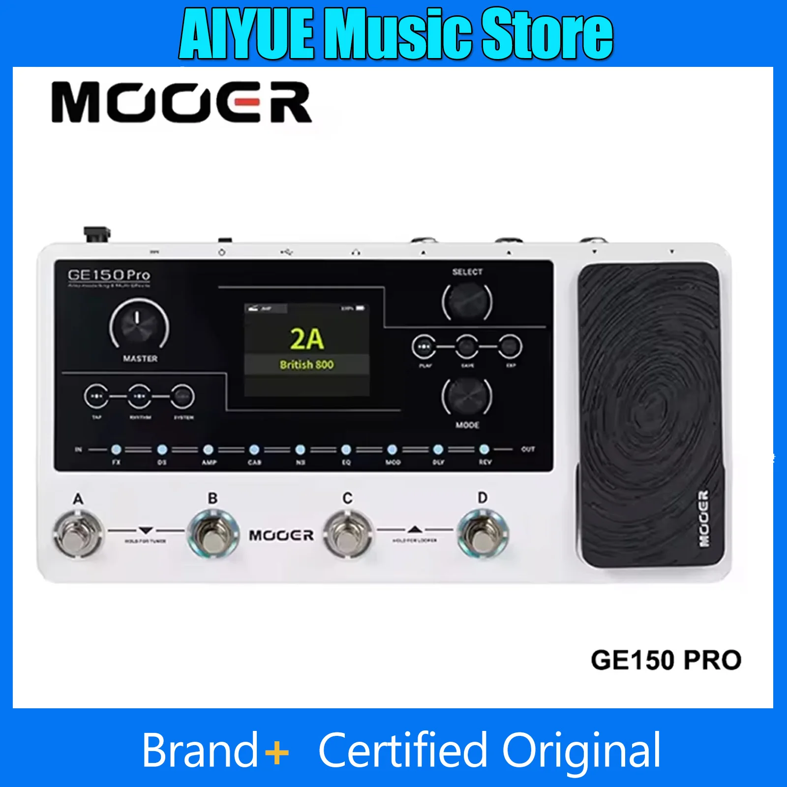 

MOOER электрогитара, мультиэффектная педаль процессора GE150 Pro, моделирующая гитарная педаль, 40 барабанных ритмов, петлитель 80 s, 26 кабин