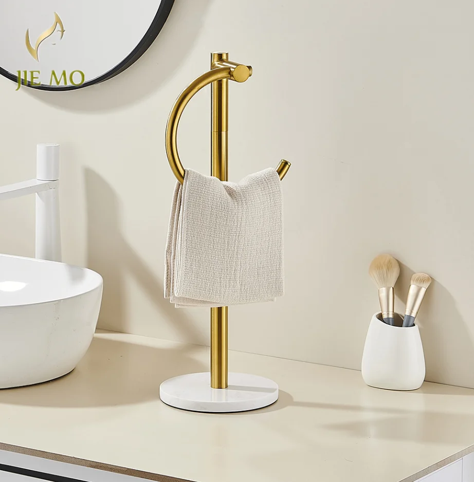 

Bathroom standing stainless steel towel rack, household floor-standing washbasin, marble towel rack