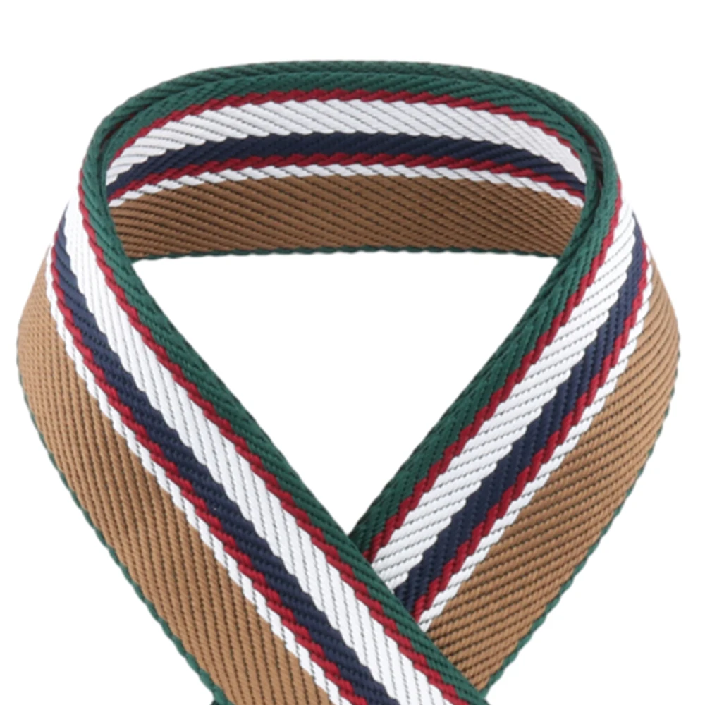 1/2/5Yards 50mm Webbing Ribbons Multicolor Patchwork Stripe Jacquard Knapsack Technology Bag Belt Accessories New Handbag Strap