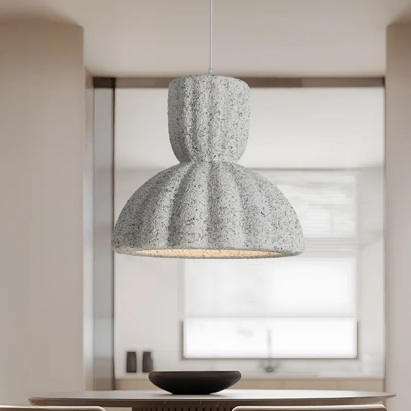 الرجعية الأصلي مصمم الراتنج الثريات لغرفة المعيشة ديكور المنزل اليابانية وابي سابي الإبداعية قلادة ضوء E27 Led لمبة #2