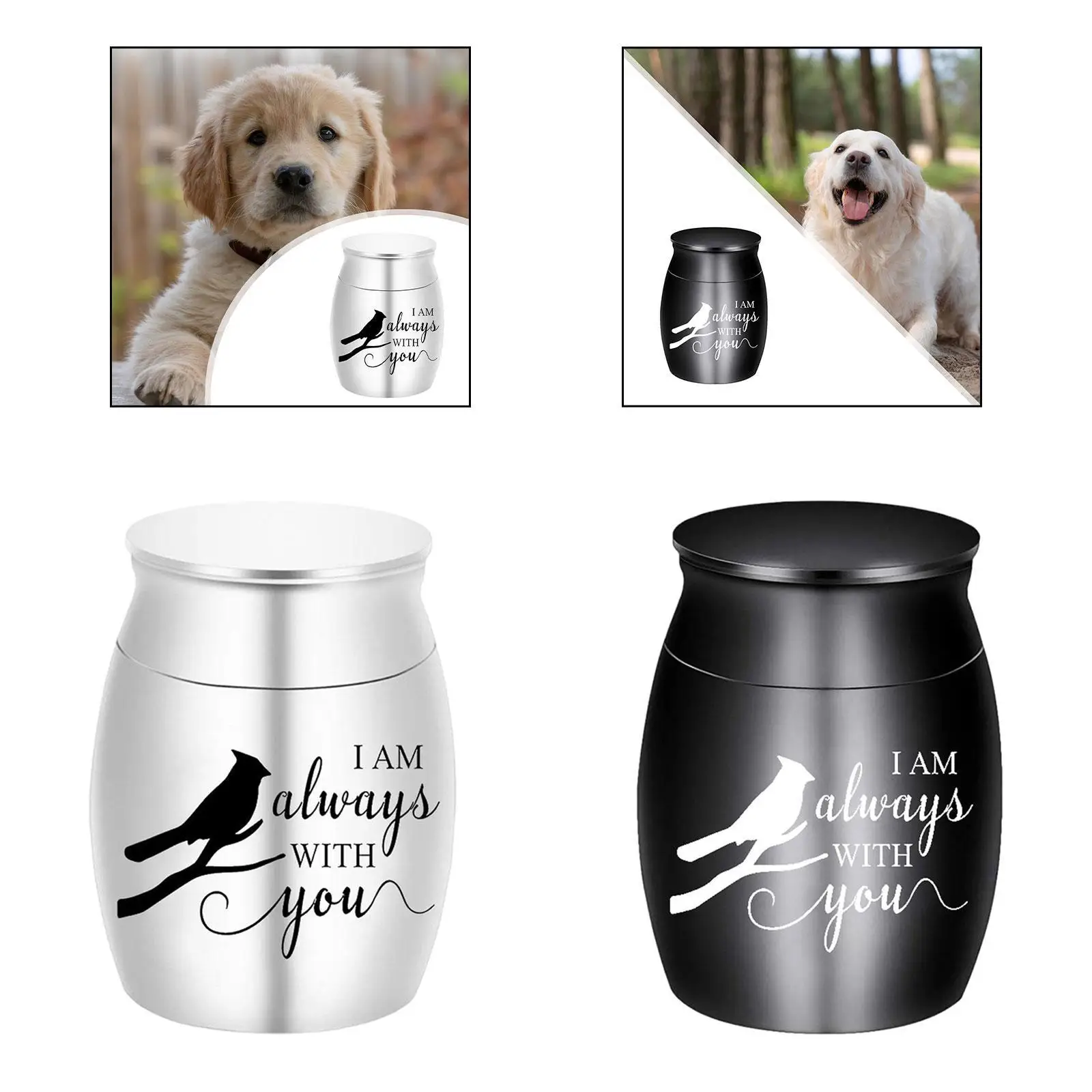 Cremation Urn Keeping Precious Memories Multifunctional Dog Cat Ashes Remembrance Case Metal Urn for Dogs Birds Kittens Rabbits