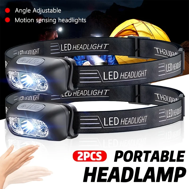 Strong Light Headlamp Mini Led Night Fishing Powerful Torch Head Lamp Outdoor Waterproof Camping Portable LED Sensor Headlamps