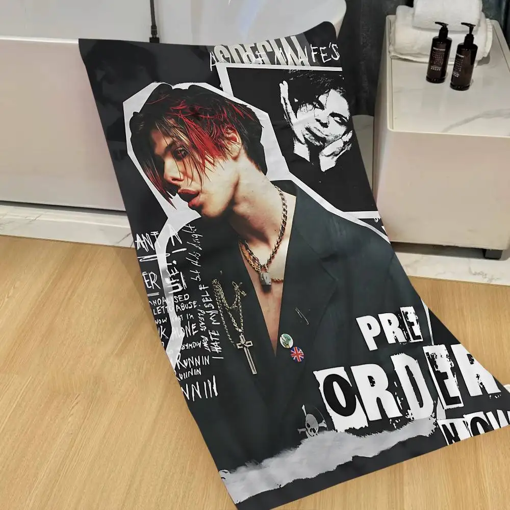 Popular Y-Yungblud Singer Anime Beach Swimming Towel Soft Absorbent Washcloth Children's Gifts for Kids Travel Camping Gym