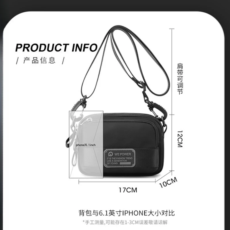 Men's Messenger Purse Lightweight Simple Shoulder Bag Small Casual Waist Pack Multi Pocket Casual Portable Bag