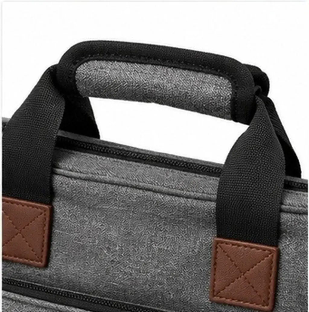 Men Single Shoulder Bag Grey Portable Multifunctional Handbag Casual Crossbody Messenger Bag Travel Tote Adjustable Strap