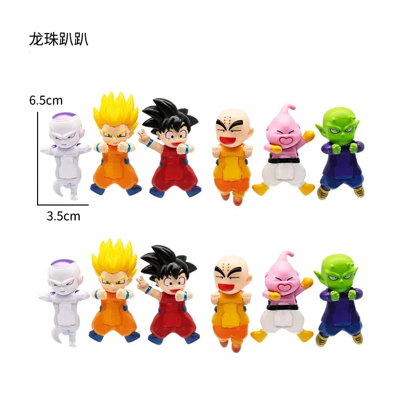 12 stks/set Anime Dragon Ball q-versie kawaii Action Figure PVC Model standbeeld Speelgoed Pop Bureau Decor Collectible Geschenken boxed