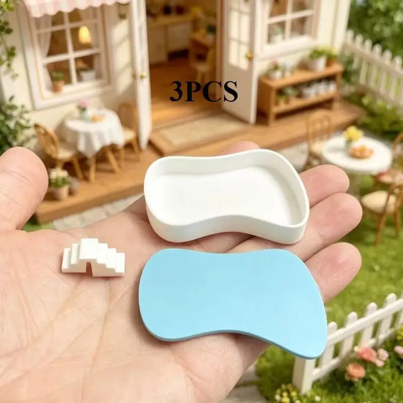 Mini Dollhouse Pool Simulation Miniature Courtyard Outdoor Swimming Pool Model Life Scene Decorative Small Ornament