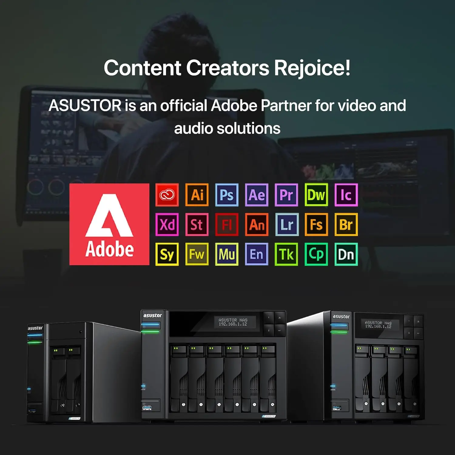 

Asustor AS6706T Lockerstor 6 Gen2 6 Bay NAS, Quad-Core 2GHz CPU 4XM.2 NVMe Slot Dual 2.5-10GbE 8GB RAM Network Storage Diskless