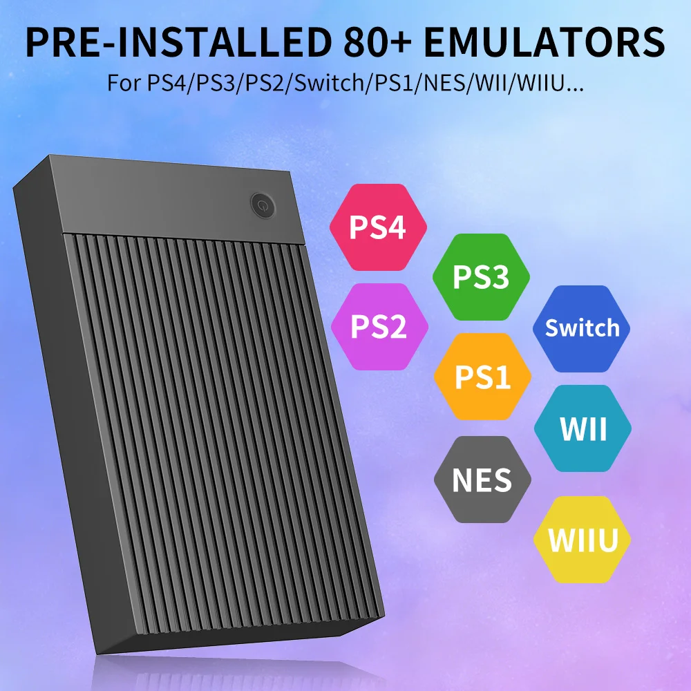 4TB Retro Gaming Hard Drive For Windows Launchbox + Retrobat + Playnite Game HDD 50000 Games For PS4/PS3/Switch/WII/PS1/PS2/N64