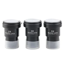1.25 Inch Telescope Barlow Lens 2X/ 3X/ 5X Metal Fully Coated Telescope Extender Lens With M42 Threads Telescopes Accessories