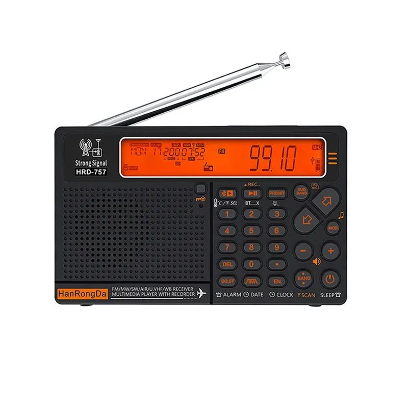 HANRONGDA HRD-757+ W3 Radio Fm Bluetooth All-Band Radio With Emergency Receiver Functionality Ips Screen Card Aux In Play Port A